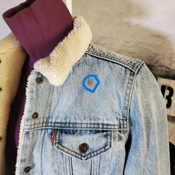Levi's Premium Denim Trucker Jacket Sherpa Lined SzXS - shipping incl - Picture 16 of 16
